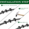 Rierdge 80 Pieces Half Clamps J-Hook with Nail, 12mm Black