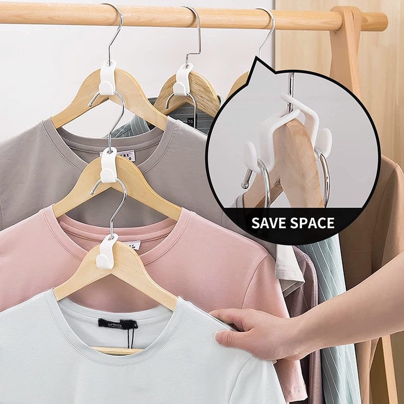 Rifrpha 100 PCS Mini Plastic Clothes Hanger Connector Hooks, Multi-Layer