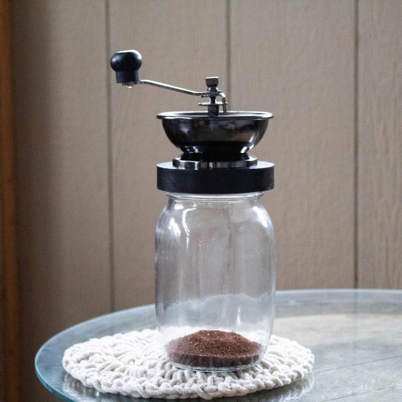 Lehman's Manual Coffee Grinder with Mason Jar Grounds Storage, Comfortable