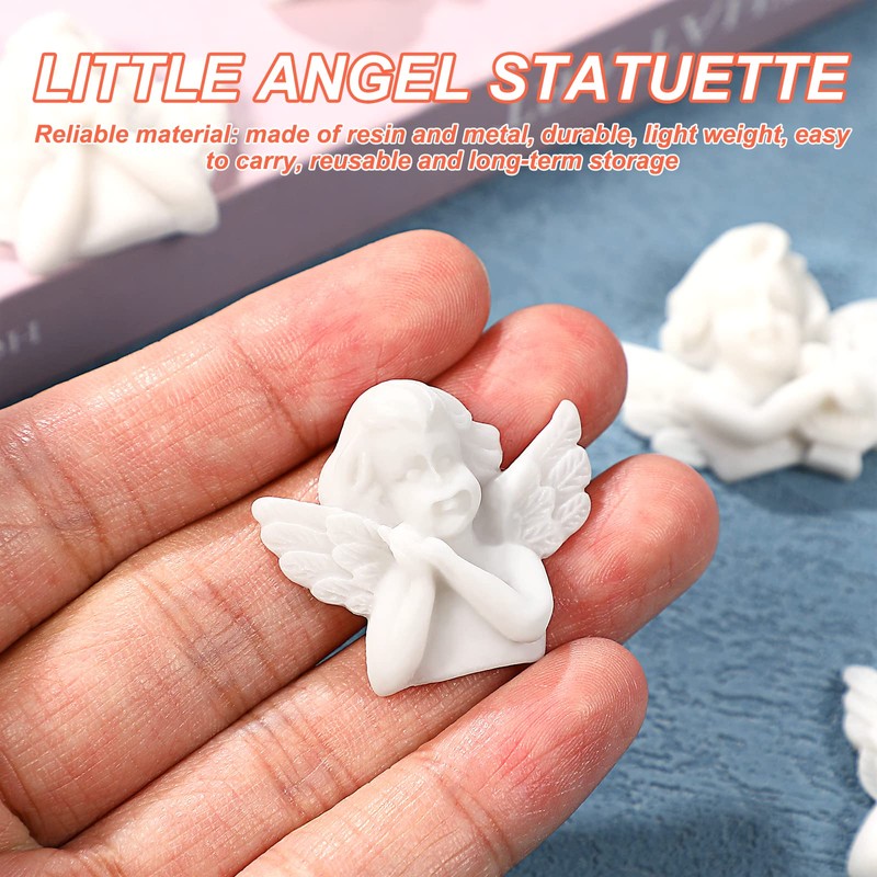 Milisten 30 x Angel Charms, Small Cherub Angel Miniatures, Resin