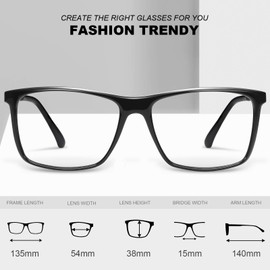 CARFIA Mens Blue Light Glasses Anti Blue Ray Lightweight Rectangular Computer Reading Gaming TV Phones Glasses CA6207