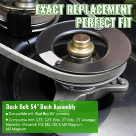 Dunkive Mower Deck Belt 041-1560-00 Compatible with Bad Boy CZT, ZT, Maverick, and Magnum Series, Durable 54" Deck Replacement Belts, 5/8" x 155.6" Lawn Mower Belt Compatible with John Deere TCU18603