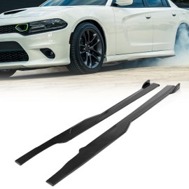 KUAFU Side Skirts Compatible with 2015-2023 Dodge Charger SRT Daytona Scat Pack R/T 392 GT Rocker Panels Guard Extension Body Kit ABS Plastic Unpainted Black Pair