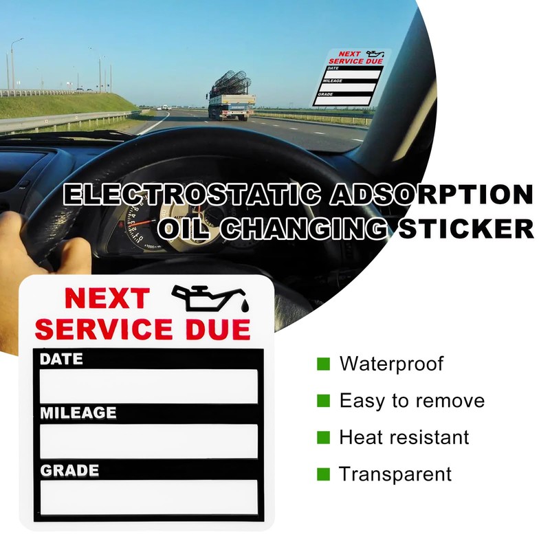 Yourkar 120 PCS Oil Change Stickers Static Cling, 2×2 Inches