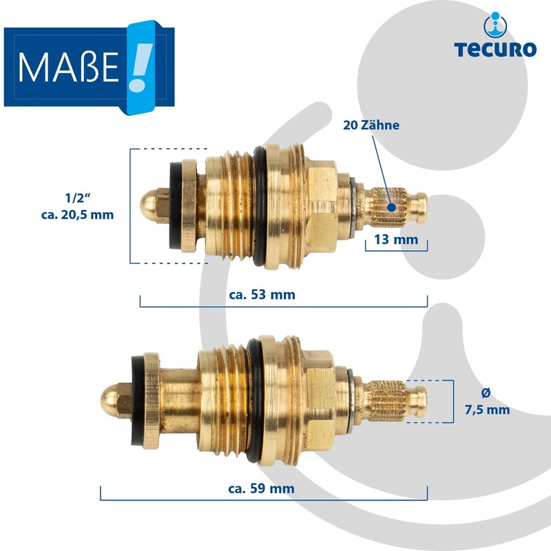 Universal valve tops for two-handle fittings and valves in 1/2
