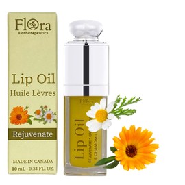 Flora Calendula & Chamomile Lip Oil | Organic, Plant-Based | Rejuvenate | 10 ml | Made in Canada