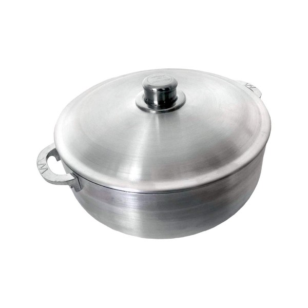 Cajun 4.63-Quart Aluminum Dutch Oven Pot with Lid - Oven-Safe Round Caldero - Nickel-Free Stew Pot