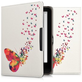 kwmobile Elegant synthetic leather case for the Tolino Vision 1 / 2 / 3 / 4 HD Design butterflies bevy in multicolor dark pink white