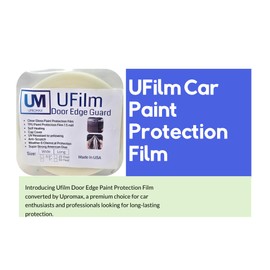 Ufilm Door Edge Protector PRE-Cut Guard Scratch Paint Protection Film with Strong American Glue Clear and Black Universal Car Truck (0.5 in x 25 ft)