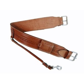Western CINCHES Roping Ranch Saddle Girth Barrel Racing Pleasure Trail Leather Back Cinch Cowboy Rodeo TACK 36" Long END to END (Snake Tooled)