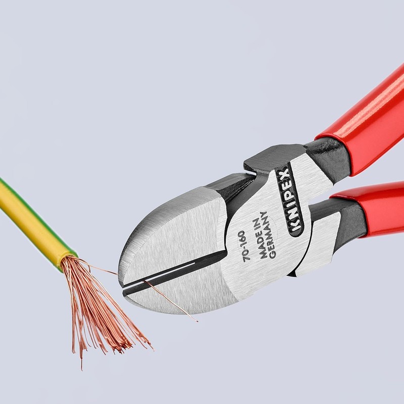 KNIPEX 7001-160 Angled Nipper, Total Length: 6.3 inches (160 mm),