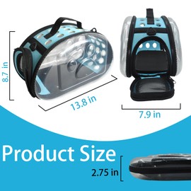 Carrier Bag for Guinea Pig,Portable Small Animal Carriers Pouch,Outgoing Rabbit Travel Carrying Case with 10PCS Disposable Underpads Breathable & Transparent for Hamster Bird Squirrel