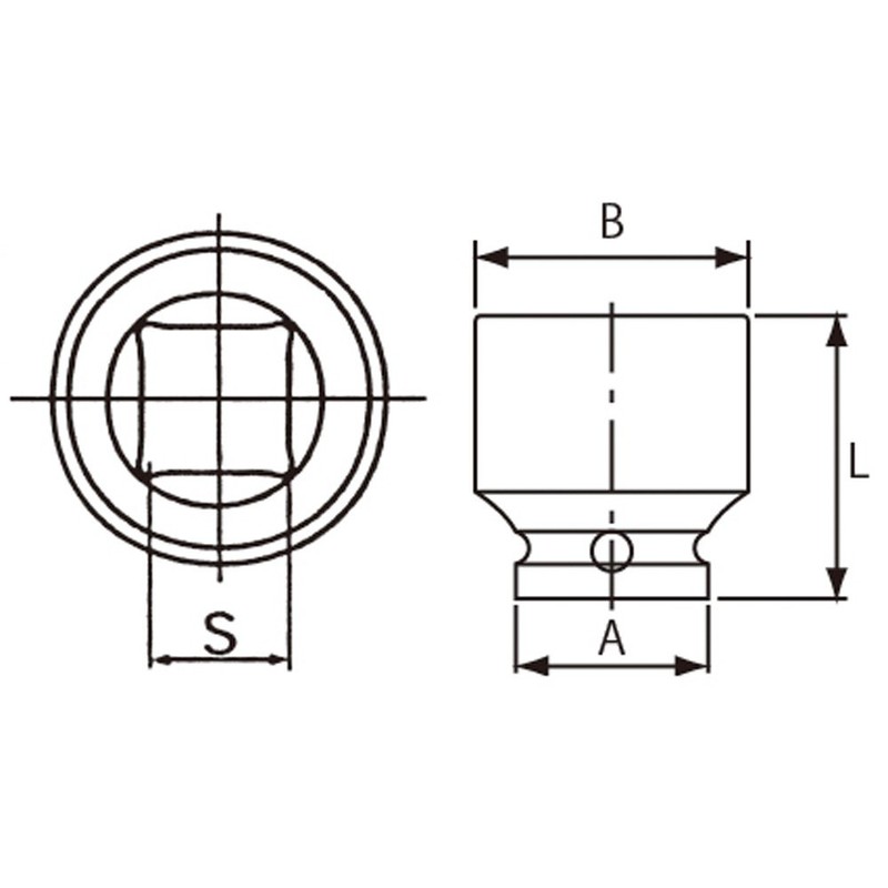 JTC 25.4 mm Impact Square Socket 21 mm 25.4 mm