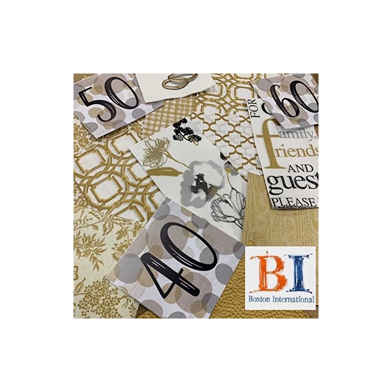 Ideal Home Range 16 Count Paper Guest Towels, Ariella Silver