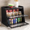 K KELBEL Double Layer Large Bamboo Bread Box for Kitchen
