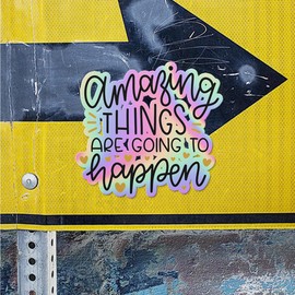 Holographic Decal Stickers of Amazing Things are Going to Happen Premium Waterproof Vinyl Decal Stickers for Laptop Phone Accessory Helmet Car Window Mug Tuber Cup Door - USCVER3c6823aHO0124