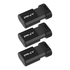 PNY 64GB PNY Elite-X Fit Type-C USB 3.2 Flash Drive C Up to 200MB/s Read, Advanced Performance, Convenient Portable Data Storage, Ultra Compact Fit Design, Type-C Connector, 3-Pack