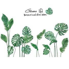 Amaonm Creative Girls Nursery Room Wall Decoration art Decor Decals 3D DIY Green Plants Fresh Leaves Peel Stick Wall Stickers Murals Paper for Kids Baby Bedroom Living Room Office Bathroom Wall Corner