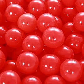 PlayMaty Play Ball Pool Pit Balls - 2.36inches Phthalate&BPA Free Plastic Ocean Plastic Balls for Kids Toddlers and Babies for Playhouse Play Tent Playpen Party Birthday Decoration Pack of 70 (Red)