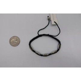 Rainbow St Benedict fig black string macrame adjustable bracelet