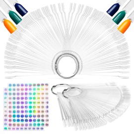 Nail Polish Swatch Sticks with Number Stickers - 200Pcs Nail Polish Swatch Rings Clear Nail Swatch Sticks Display Sticks Nail Color Practice Plastic Nail Swatches Sticks - Nail Sample Swatches Sticks