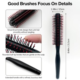 Styling Curling Comb, Round Brush for Blow Drying, Detangling, and Curling - for Home and Salon Use