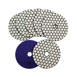 SHDIATOOL Diamter 4"/100mm Dry Diamond Polishing Pads for Granite Marble 7pcs #30