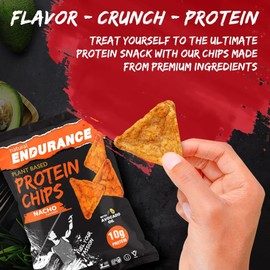 Natural Endurance Protein Chips - Low Carb Chips, High Protein Snack, Vegan Protein with Avocado Oil, 14g Protein Per Bag, Gluten Free, Nacho, BBQ, Chili, Birthday Cake, Original - Variety Pack, 1.38 oz Bags (Pack of 12)