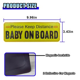 2PCS Baby on Board Please Be Patient Car Magnet, Reflective Safety Warning Sign Magnetic Sticker, Baby on Board Magnet Car Door and Bumper Signs (Pattern 2)