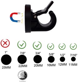 YYST Magnetic Curtain Rod Bracket, Towel Bar Bracket, Anchor Chart Holder, No Drill Curtain Rod Holder for Poles of 0.4~0.86 Inch (Black X 2)