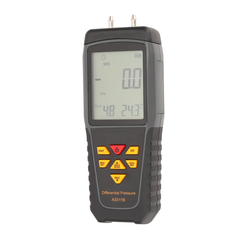 Differential Pressure Gauge LED Backlit Display Handheld Digital Gas Pressure