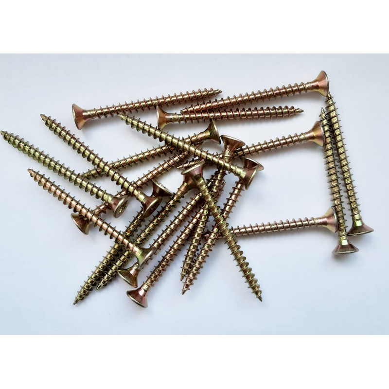 M4 Wood Screws Zinc Plated Yellow Long 2 inch (0.16"