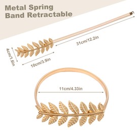 Minicoco Curtain Tie Backs 2 Pack Gold Curtain Tie Backs for Home Office Room Decor Minimalist Style Metal Springs Curtain Holdbacks(Golden Leaf)