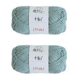Cotton, Bamboo and Linen Blended Yarn, DK, Light Worsted Weight, 2 Packages of 100g/3.52oz (Per Skein 50g/120yards)- 11 Waterfall Blue