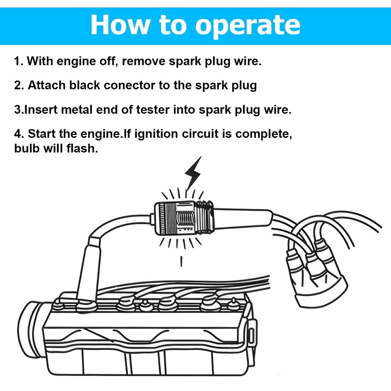 LKAHG 2PCS Car Inline Spark Plug Tester, Auto Straight Boot