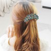 Women's Hair Comb with Inlaid Flowers and Rhinestones, Bridal Hair