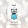 INFUSEU Cat Necklace Turquoise Jewelry for Women Healing Crystal Stone