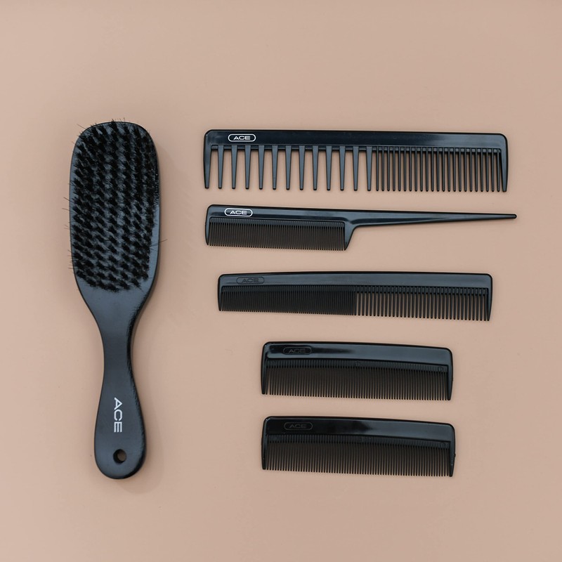 GOODY Ace Wood Boar Styler Brush,Black 1CT