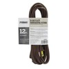 Prime EC670612 12-Foot 16/2 SPT-2 3-Outlet Indoor Cord, Brown
