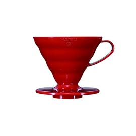 Hario V60 Plastic Coffee Dripper Pour Over Cone Coffee Maker Size 02, Red