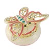 FASSLINO Butterfly Round Trinket Boxes Hinged Hand-Painted Jewelry Box Enamel