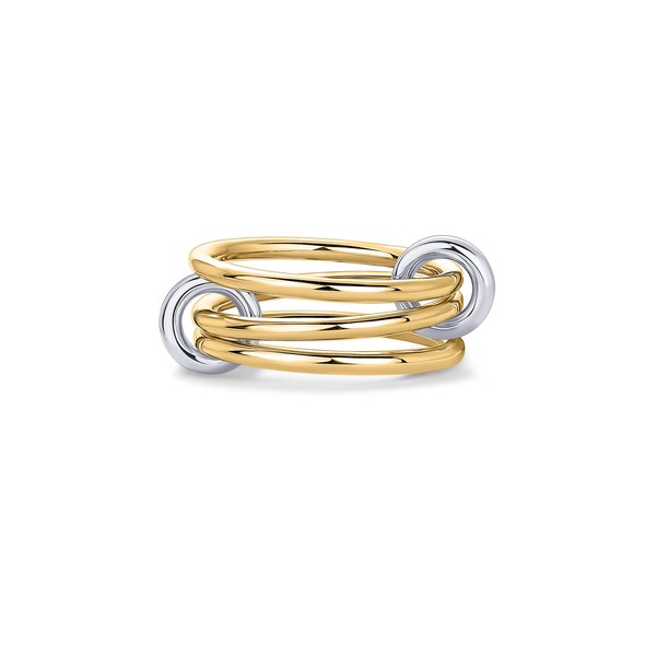 PAVOI 14K Yellow Gold Plated Interlocked Stackable Rings for Women