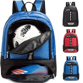 AIRTTUZ Youth Soccer Bag Outdoor Sport Backpack for Basketball,Volleyball with Cleat Shoes and Ball Compartment. (Blue)