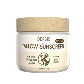 Tallow Sunscreen with Zinc Oxide for Face & Body: SPF 50 Mineral Sunblock with Grass-Fed Tallow - Water-Resistant Non-Toxic Non-Greasy Moisturizing Protection for Sensitive & Dry Skin, Adults & Kids