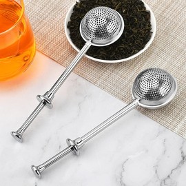2PCS Stainless Steel Tea Infuser & Flour Sifter Set - Fine Mesh Loose Leaf Tea Strainer with Full/Half Hole Design - Multiuse for Tea Brewing, Baking, Spice Duster - Dishwasher Safe & Rust-Proof
