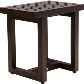 AquaTeak 18" Grate Mocha Teak Shower Bench