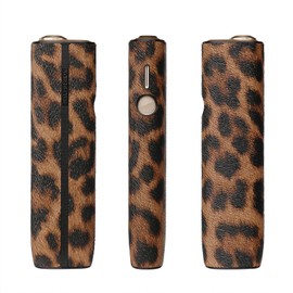Case for iqos (only for iluma one) PU Leather Case Leopard Print Pattern Protective Case Portable Accessory (Dark Brown)