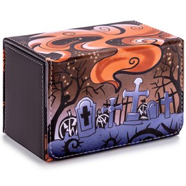 ULTRGEE Card Deck Box compatible with MTG Card - Holds 220+ Single Sleeved Cards, Trading Card Storage Box fits TCG/PTCG/YGO Cards, Sport Cards Deck Case with 2 Dividers - Necro Call