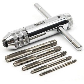 Drill Tap, Threading Tap, T-Type, Ratchet Lever, Wrench, Connection, Tap Handle Set, Tool, Drilling, M3, M4, M5, M6, M8, Threading Tapping Hand, Thread Treatment, Hand Tapping