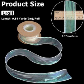 GORGECRAFT Sheer Organza Ribbon 4cm Wide Shimmer Chiffon Decorative Edge Champagne Yellow for Gift Wrapping, Basket Bows, Mother's Day, Wedding Invitations, Bouquet